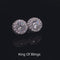 King of Blings- Aretes Para Hombre 925 White Silver 6.57ct Cubic Zirconia Round Women's Earrings