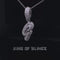 White Cursive 3D Alphabet Shape 925 Sterling Silver Cubic Zirconia Pendant