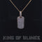 King of Bling Yellow Sterling Silver Dog Tag Pendant with 2.80ct Cubic Zirconia