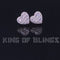 King of Bling's 925 Yellow Sterling Silver 1.48ct Cubic Zirconia Men's & Women's Heart Earrings
