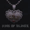 King Of Bling's SWEET HEART heart Shape 1.50 inch 6ct Real Moissanite 925 Silver White Pendant
