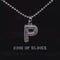 White Beautiful Custom intial Pendant Gift all Occasion Silver Cubic Zirconia