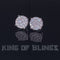 King of Blings- 925 White Silver Screw Back 1.44ct Cubic Zirconia Round Earrings For Ladies