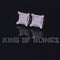 King of Blings- Elegant Square White 925 Silver Screw Back 1.05ct Cubic Zirconia Women Earrings