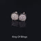 King of Blings- Aretes Para Hombre 925 White Silver Women's 0.66ct Cubic Zirconia Round Earrings