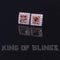 King of Bling's Hip Hop 925 Yellow Silver 1.23ct Cubic Zirconia Women's & Men's Square Earrings
